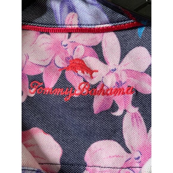Tommy Bahama Floral Polo Shirt Large Short Sleeve Island - Picture 5 of 10
